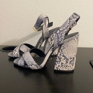 Snake print block heels!